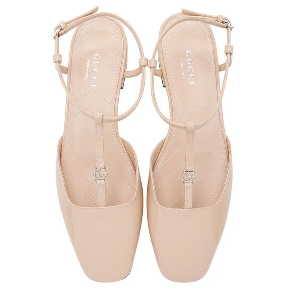 Gucci Patent Leather Double G T-Strap Flats - Size 5.5 / 35.5 - Picture 4 of 7